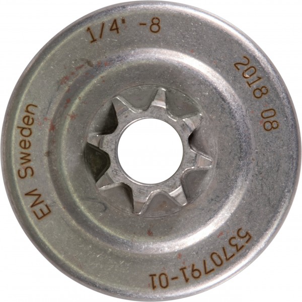 Husqvarna Sternkettenrad komplett mit Nadellager und Getriebe 1/4", 8 Zähne