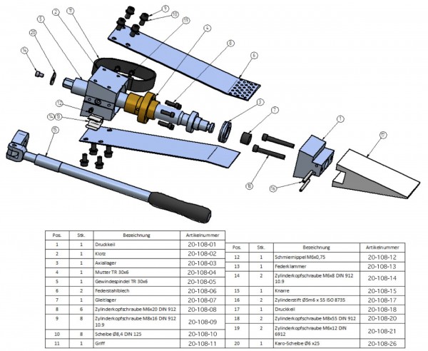 Forstreich Druckkeil Aluminium für TR 30