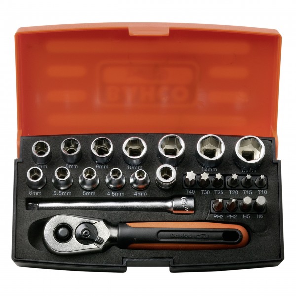 Bahco Steckschlüsselsatz 1/4’’ – 25 Teile